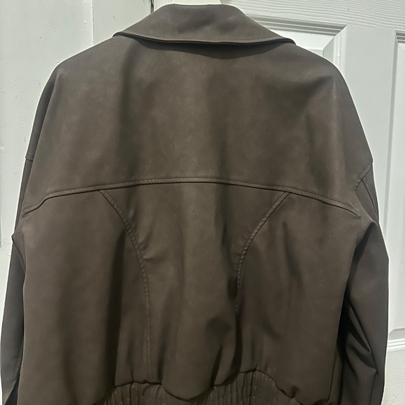 Edikted leather brown jacket - Picture 5 of 7